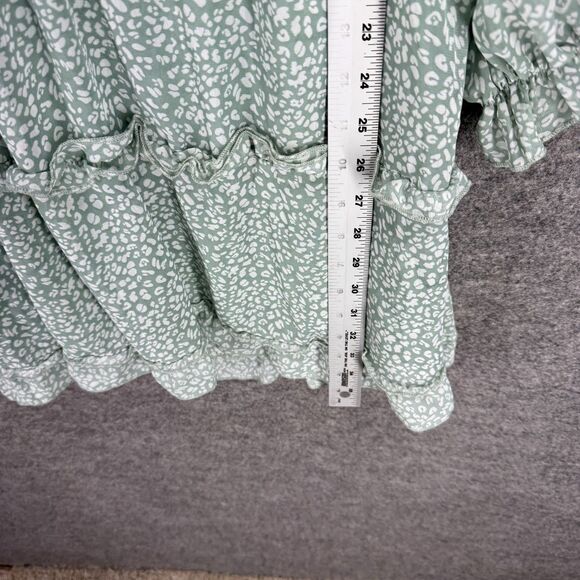 Unbranded Dress Women M Medium Gray Animal Print Shift Short V-Neck Long Sleeve - Picture 4 of 5